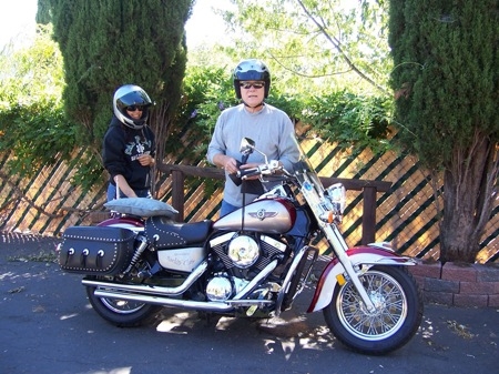 2009...Ed Chesser and his granddaughter...Ready for the ride..
Never got over my love of classic cars and motorcycles..